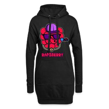 Rap Himbeere - Hoodie-Kleid - Schwarz - Vorne