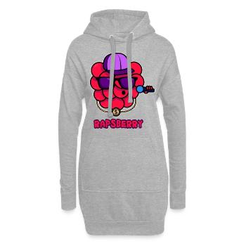 Rap Himbeere - Hoodie-Kleid - Grau meliert - Vorne