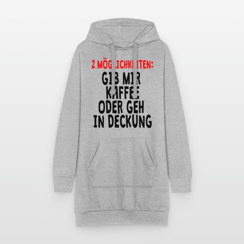 Gib mir kaffe, oder geh in Deckung Geschenkidee Hoodie-Kleid