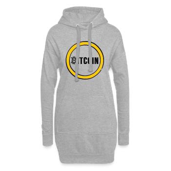 Bitcoin for all - Bitcoin für alle - Hoodie-Kleid - Grau meliert - Vorne