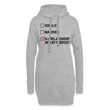 In a Relationship with My Passport Reisefieber - Hoodie-Kleid - Grau meliert - Vorne
