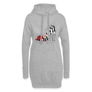 Talons hauts sexy - Sweat-shirt à capuche long Femme - gris chiné - Devant