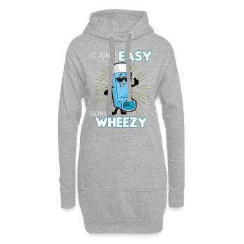 asthme inhalateur essoufflé sport drôle essoufflement - Sweat-shirt à capuche long Femme - gris chiné - Devant