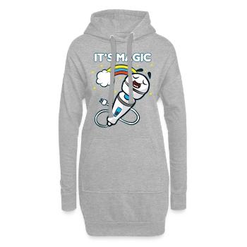 MAGIC MUR VIBRO MASTURBER Féministe - Sweat-shirt à capuche long Femme - gris chiné - Devant
