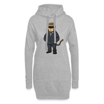 Voleur Leader Singe, Singe - Sweat-shirt à capuche long Femme - gris chiné - Devant