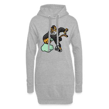 Thief Tiger , Tiger Räuber - Hoodie-Kleid - Grau meliert - Vorne
