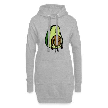 Avocat voyageur - Sweat-shirt à capuche long Femme - gris chiné - Devant