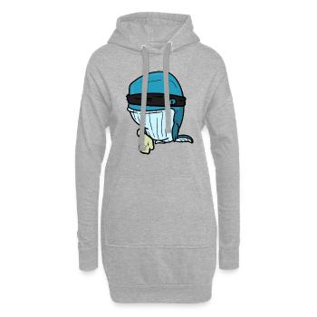 Robber Whale , Räuber Wal - Hoodie-Kleid - Grau meliert - Vorne