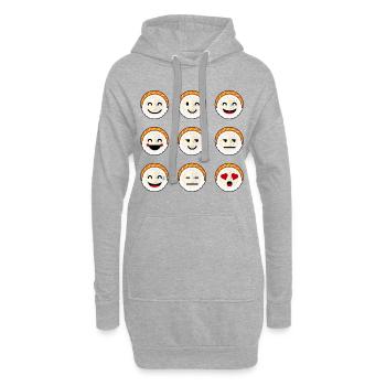 Émotions de sushi - Sweat-shirt à capuche long Femme - gris chiné - Devant