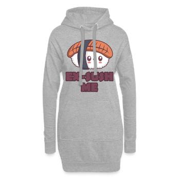 sushi mignon - Sweat-shirt à capuche long Femme - gris chiné - Devant