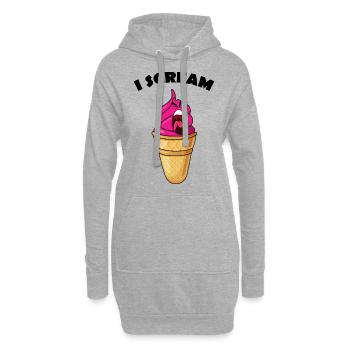 I Scream Ice Cream - Hoodie-Kleid - Grau meliert - Vorne