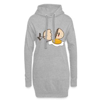 Oeuf cassé. oeuf cassé - Sweat-shirt à capuche long Femme - gris chiné - Devant