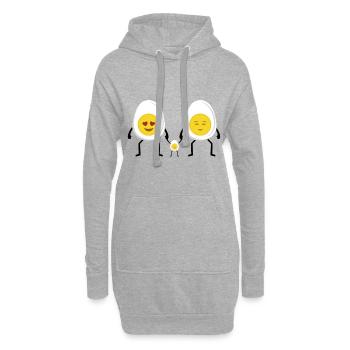 Famille oeufs famille oeufs - Sweat-shirt à capuche long Femme - gris chiné - Devant