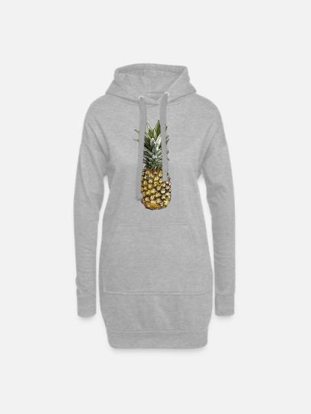 Cool Ananas Geschenkidee für Früchte Freunde - Hoodie-Kleid - Grau meliert