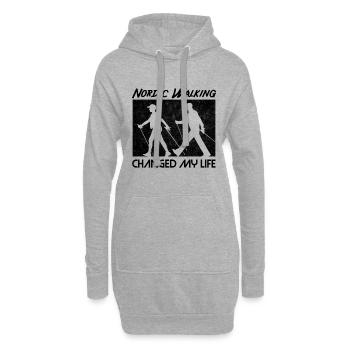 Nordic Walking hat mein Leben verändert - Hoodie-Kleid - Grau meliert - Vorne