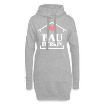 Bauherrin - Die mit dem Plan - Hoodie-Kleid - Grau meliert - Vorne