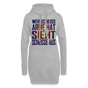 Wer Scheiss Arme Hat Sieht Scheisse Aus - Hoodie-Kleid - Grau meliert - Vorne