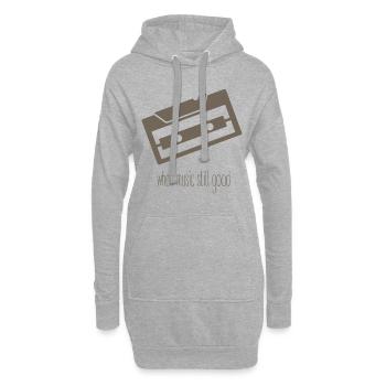 Musique rétro - Sweat-shirt à capuche long Femme - gris chiné - Devant