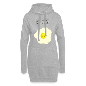 Œuf cité - Sweat-shirt à capuche long Femme - gris chiné - Devant