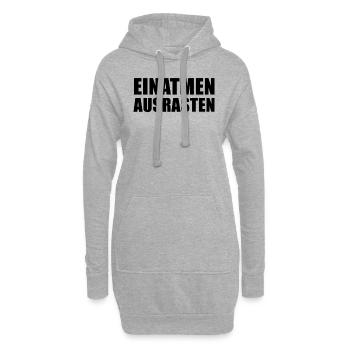 Einatmen Ausrasten Lustiger Spruch Geschenk - Hoodie-Kleid - Grau meliert - Vorne