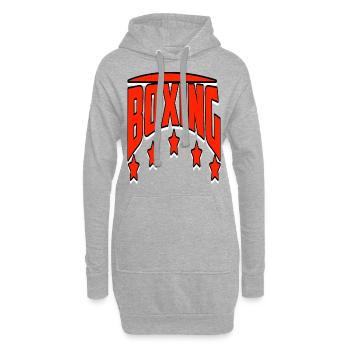 boxe - Sweat-shirt à capuche long Femme - gris chiné - Devant