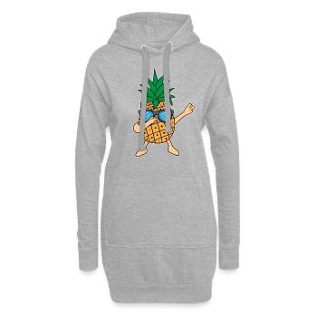 Dabbing Ananas Dab Sonnenbrille Hawaii Geschenk - Hoodie-Kleid - Grau meliert - Vorne