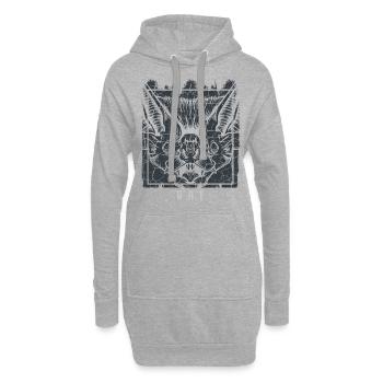 chauve-souris - Sweat-shirt à capuche long Femme - gris chiné - Devant