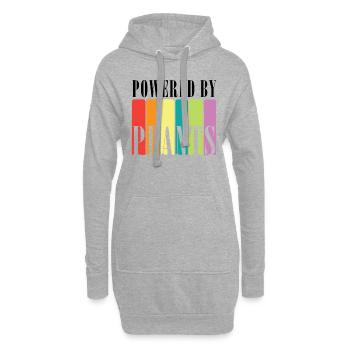Powered by Plants - Vegan Design - Hoodie-Kleid - Grau meliert - Vorne
