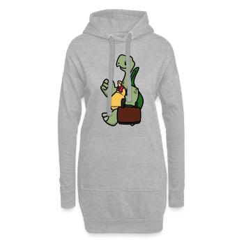 Worker Turtle - Hoodie-Kleid - Grau meliert - Vorne