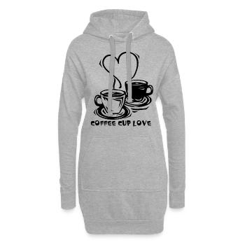 Kaffee - Hoodie-Kleid - Grau meliert - Vorne