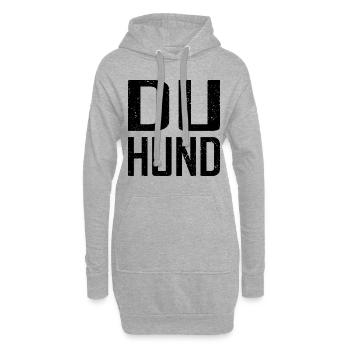Du Hund - Hoodie-Kleid - Grau meliert - Vorne