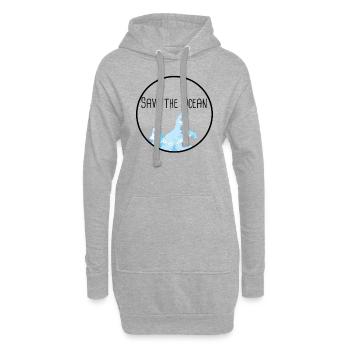 Save The Ocean / Rettet den Ozean / Earth Day - Hoodie-Kleid - Grau meliert - Vorne