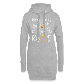 Groom man Achetez-moi un coup de feu j'attache le noeud - Sweat-shirt à capuche long Femme - gris chiné - Devant