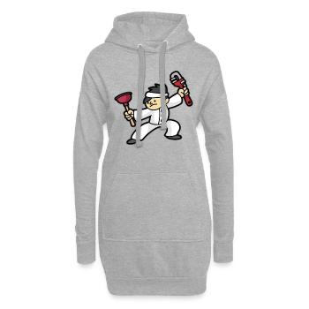 Plombier Ninja Plombier Pinces - Sweat-shirt à capuche long Femme - gris chiné - Devant