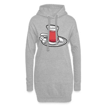 Turkish Tea Cay Turquie Turc Turk TeaHouse - Sweat-shirt à capuche long Femme - gris chiné - Devant