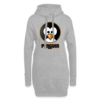 Penguin in ice - Pinguin im Eis - Hoodie-Kleid - Grau meliert - Vorne
