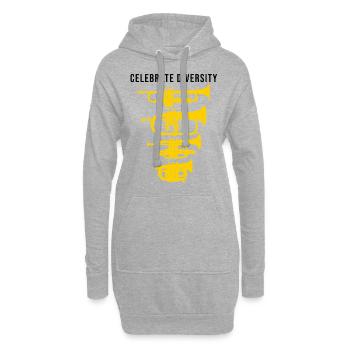 Celebrate diversity, lustiges Trompete Geschenk - Hoodie-Kleid - Grau meliert - Vorne