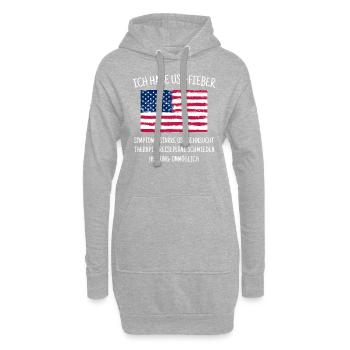 USA Fieber - Shirt für USA LIebhaber & Geschenk - Hoodie-Kleid - Grau meliert - Vorne