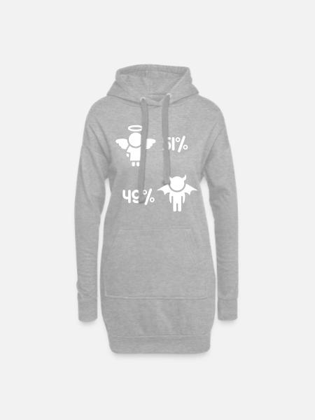 Anges et démons - énonciation drôle - Sweat-shirt à capuche long Femme - gris chiné
