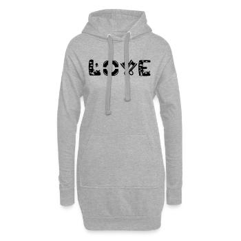 L'amour de la plongée - Sweat-shirt à capuche long Femme - gris chiné - Devant