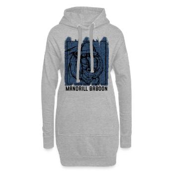 Cadeau de visage de singe Mandrill style rétro vintage - Sweat-shirt à capuche long Femme - gris chiné - Devant