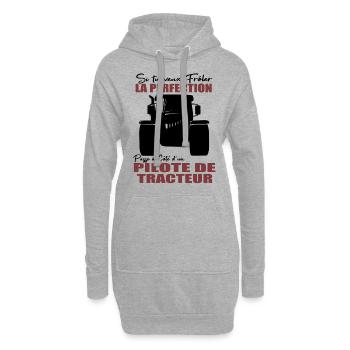 Farmer Shirt • Traktorfahrer • Geschenk - Hoodie-Kleid - Grau meliert - Vorne