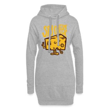 Say Cheese! Sag cheese - Hoodie-Kleid - Grau meliert - Vorne