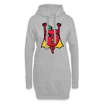Super Apple, Super Apple - Sweat-shirt à capuche long Femme - gris chiné - Devant