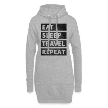 Manger Dormir Voyage - Sweat-shirt à capuche long Femme - gris chiné - Devant