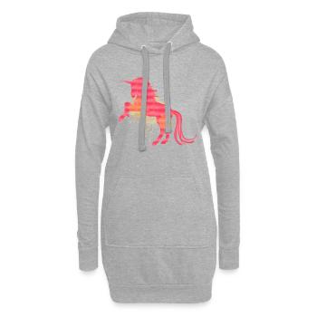 Einhorn - Hoodie-Kleid - Grau meliert - Vorne