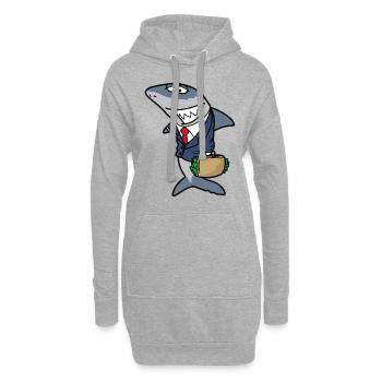 méchant hai de requin locataire hai de l’immobilier hai immobilier cadeau - Sweat-shirt à capuche long Femme - gris chiné - Devant