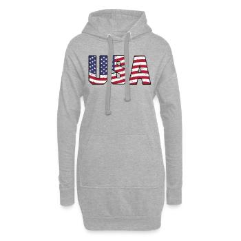 États-Unis - Sweat-shirt à capuche long Femme - gris chiné - Devant