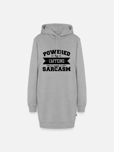 Kaffee - Hoodie-Kleid - Grau meliert