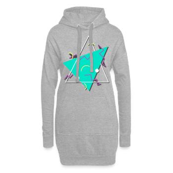 Typical 80s pattern triangles shapes - Hoodie Dress - heather grey - Front